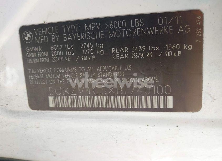 Photo 9 of 2011 Bmw X5 XDRIVE35I/XDRIVE35I PREMIUM/XDRIVE35I SPORT ACTIVITY (VIN 5UXZV4C5XBL740100)