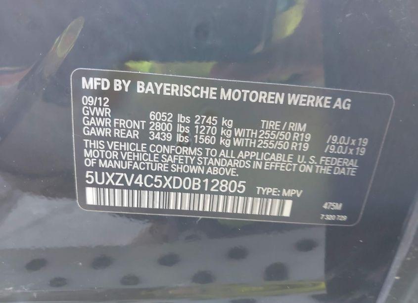 Photo 9 of 2013 Bmw X5 XDRIVE35I/XDRIVE35I PREMIUM/XDRIVE35I SPORT ACTIVITY (VIN 5UXZV4C5XD0B12805)