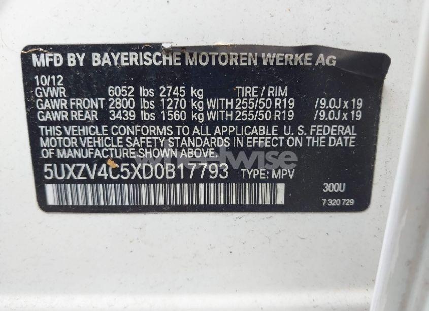 Photo 9 of 2013 Bmw X5 N/A (VIN 5UXZV4C5XD0B17793)