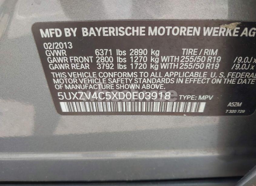 Photo 9 of 2013 Bmw X5 XDRIVE35I/XDRIVE35I PREMIUM/XDRIVE35I SPORT ACTIVITY (VIN 5UXZV4C5XD0E03918)