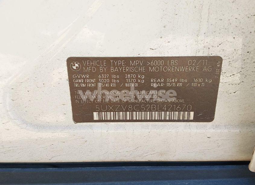 Photo 9 of 2011 Bmw X5 XDRIVE50I (VIN 5UXZV8C52BL421670)