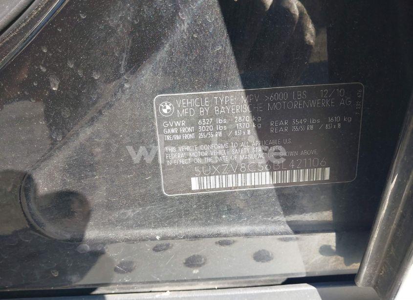 Photo 9 of 2011 Bmw X5 XDRIVE50I (VIN 5UXZV8C56BL421106)