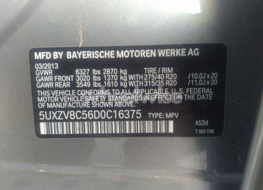 Photo 9 of 2013 Bmw X5 XDRIVE50I (VIN 5UXZV8C56D0C16375)