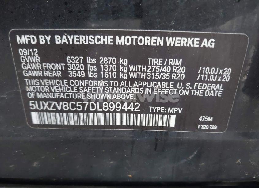 Photo 9 of 2013 Bmw X5 XDRIVE50I (VIN 5UXZV8C57DL899442)