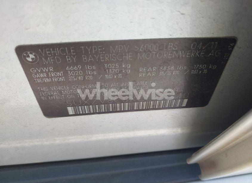 Photo 9 of 2012 Bmw X5 XDRIVE50I (VIN 5UXZV8C5XCL422440)