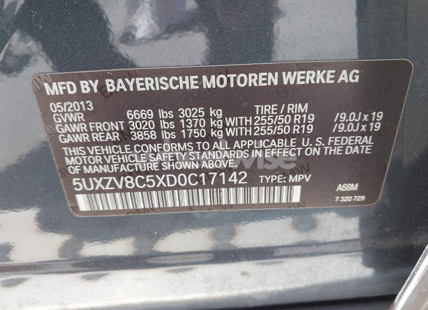 Photo 9 of 2013 Bmw X5 XDRIVE50I (VIN 5UXZV8C5XD0C17142)