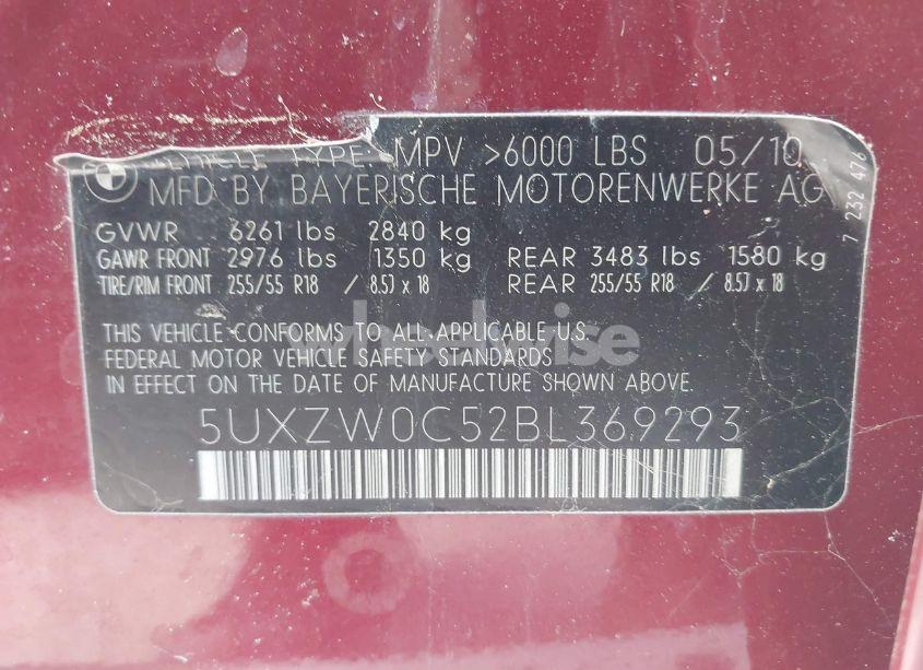 Photo 9 of 2011 Bmw X5 XDRIVE35D (VIN 5UXZW0C52BL369293)