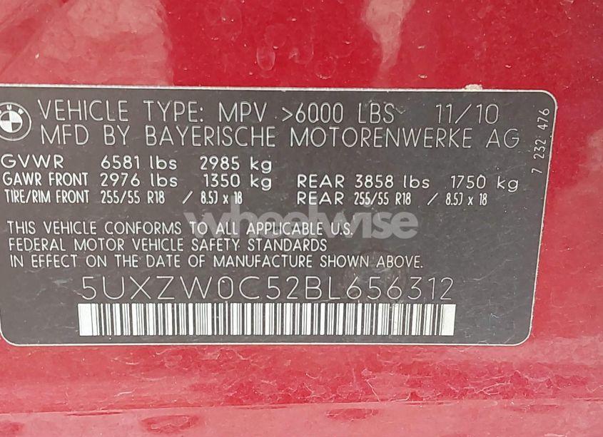 Photo 9 of 2011 Bmw X5 XDRIVE35D (VIN 5UXZW0C52BL656312)