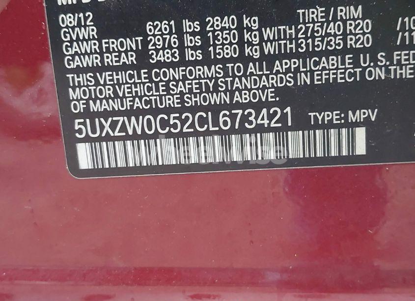 Photo 9 of 2012 Bmw X5 XDRIVE35D (VIN 5UXZW0C52CL673421)