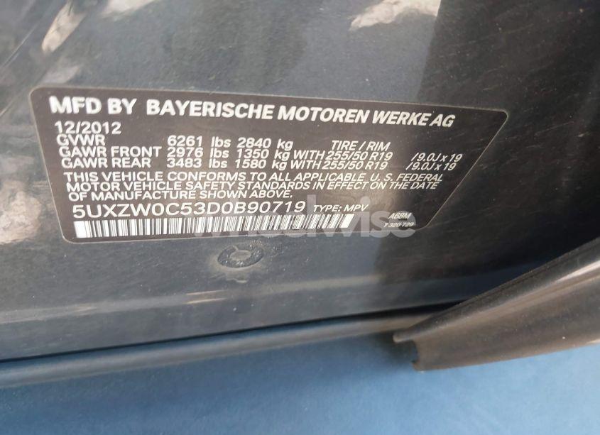 Photo 9 of 2013 Bmw X5 XDRIVE35D (VIN 5UXZW0C53D0B90719)