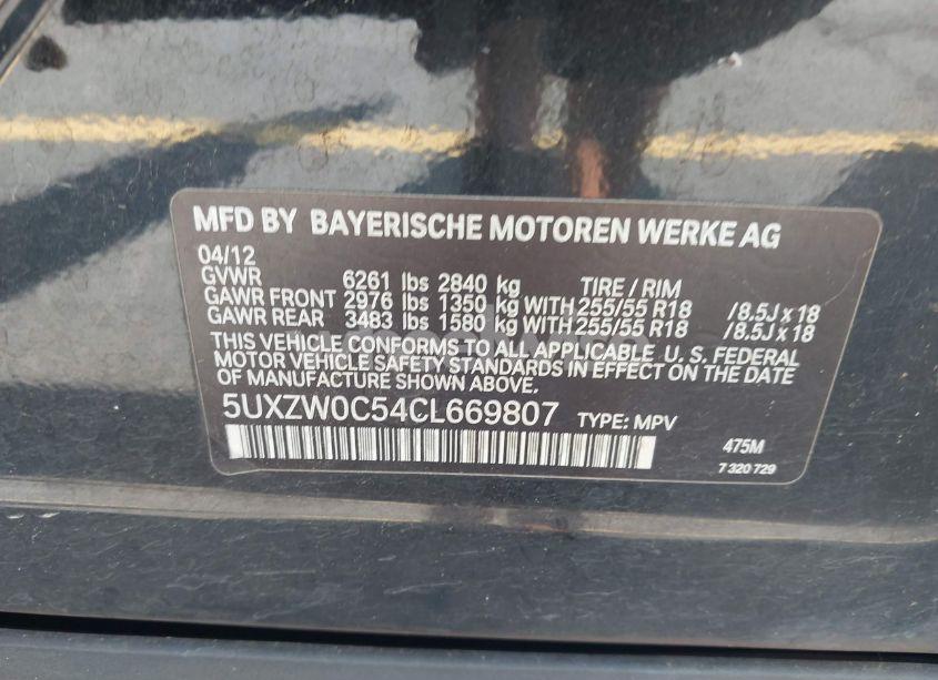 Photo 9 of 2012 Bmw X5 XDRIVE35D (VIN 5UXZW0C54CL669807)