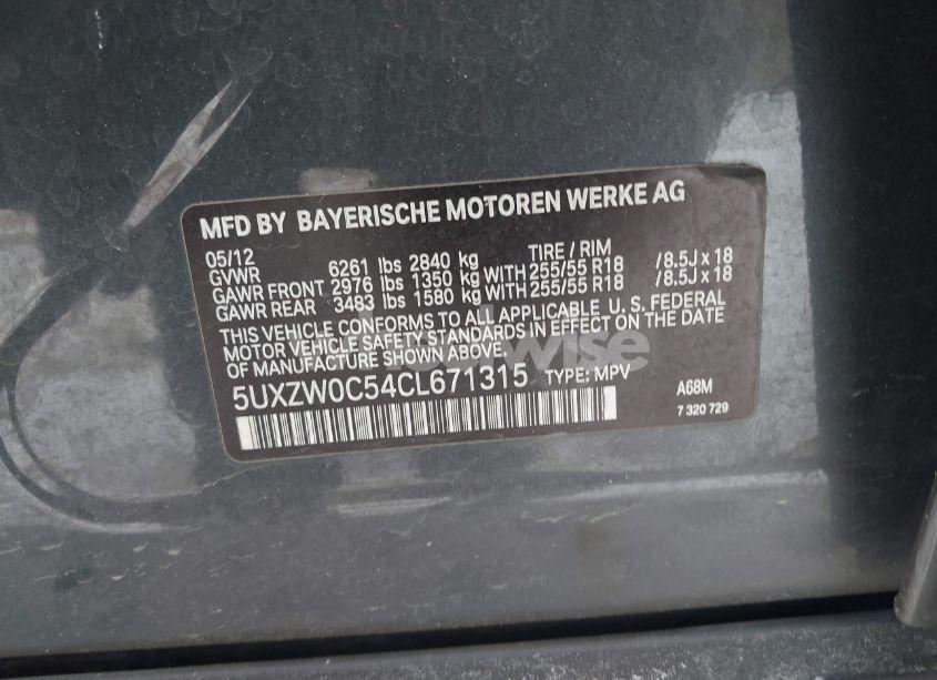 Photo 9 of 2012 Bmw X5 XDRIVE35D (VIN 5UXZW0C54CL671315)