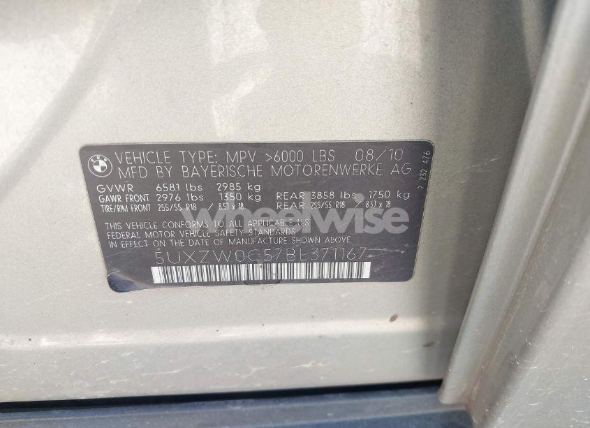 Photo 9 of 2011 Bmw X5 XDRIVE35D (VIN 5UXZW0C57BL371167)