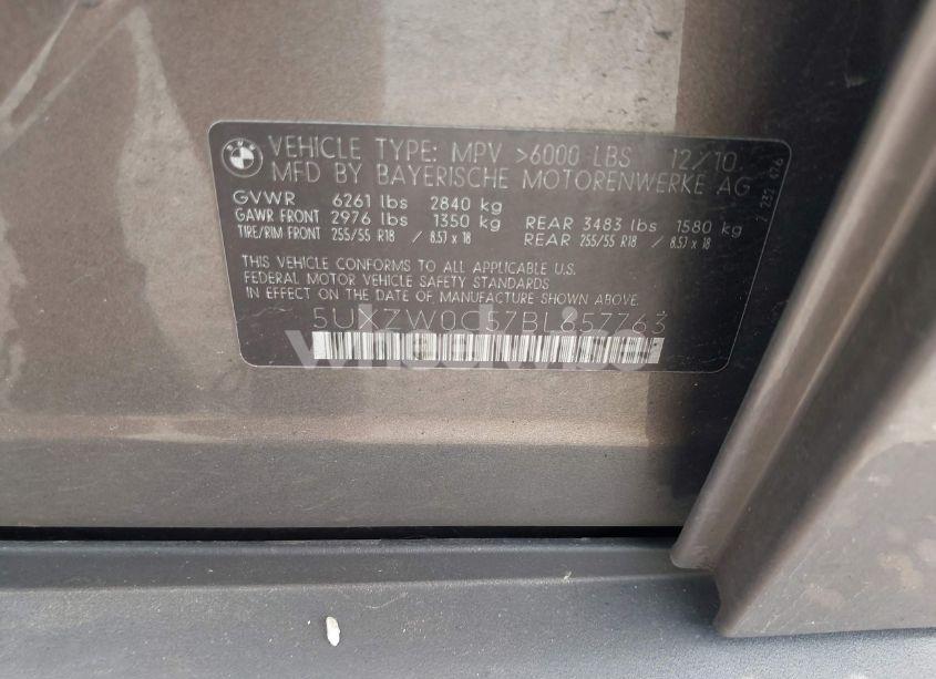 Photo 9 of 2011 Bmw X5 XDRIVE35D (VIN 5UXZW0C57BL657763)