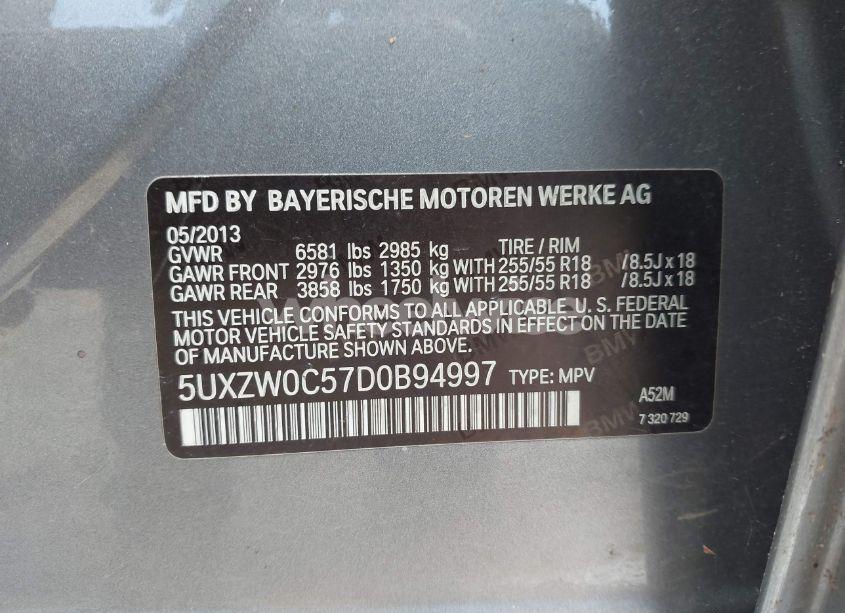 Photo 9 of 2013 Bmw X5 XDRIVE35D (VIN 5UXZW0C57D0B94997)