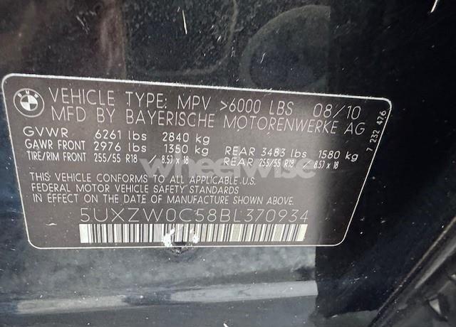 Photo 8 of 2011 Bmw X5 XDRIVE35D (VIN 5UXZW0C58BL370934)