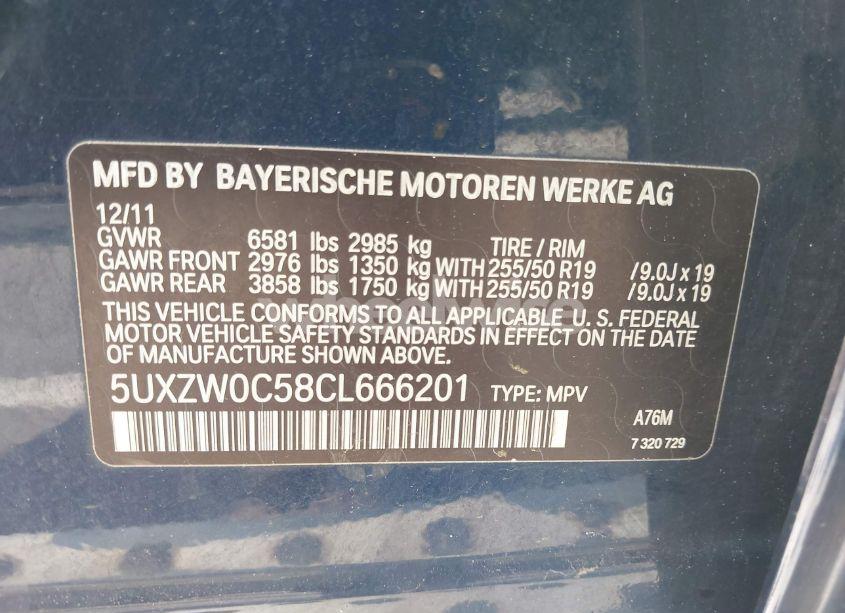 Photo 9 of 2012 Bmw X5 XDRIVE35D (VIN 5UXZW0C58CL666201)