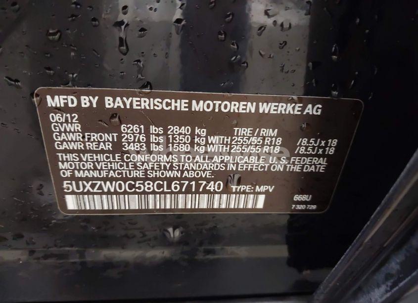 Photo 9 of 2012 Bmw X5 XDRIVE35D (VIN 5UXZW0C58CL671740)