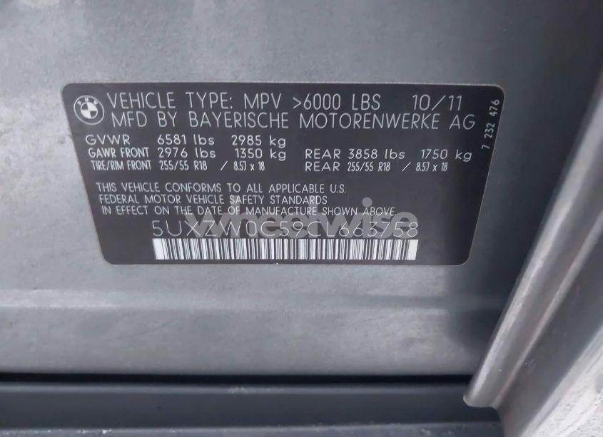 Photo 9 of 2012 Bmw X5 XDRIVE35D (VIN 5UXZW0C59CL663758)