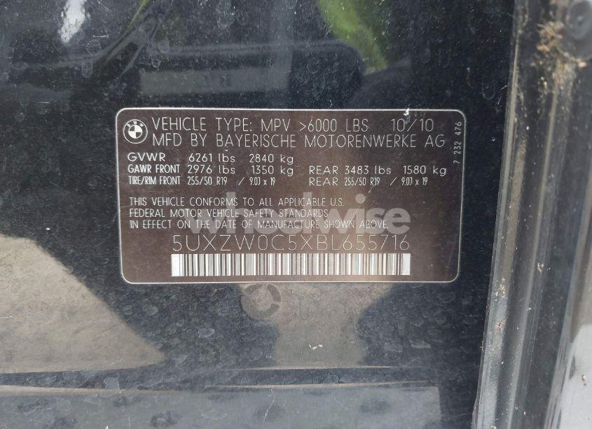 Photo 9 of 2011 Bmw X5 XDRIVE35D (VIN 5UXZW0C5XBL655716)