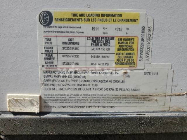 Photo 9 of 2016 NORTH COUNTRY CAMP TRLR (VIN 5UYWS3224GR021065)