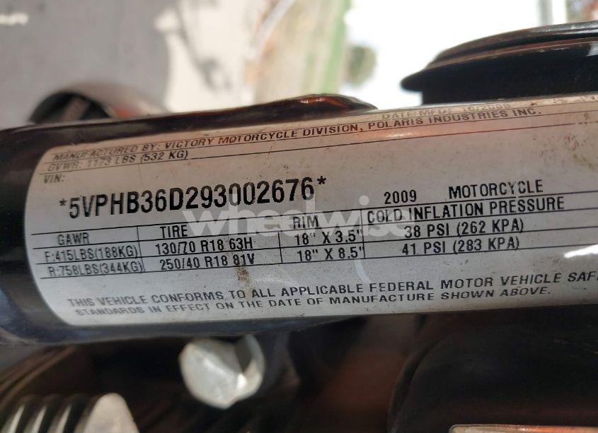Photo 10 of 2009 Victory Motorcycles HAMMER (VIN 5VPHB36D293002676)