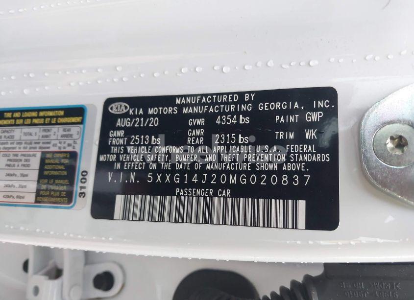 Photo 9 of 2021 Kia K5 LXS (VIN 5XXG14J20MG020837)