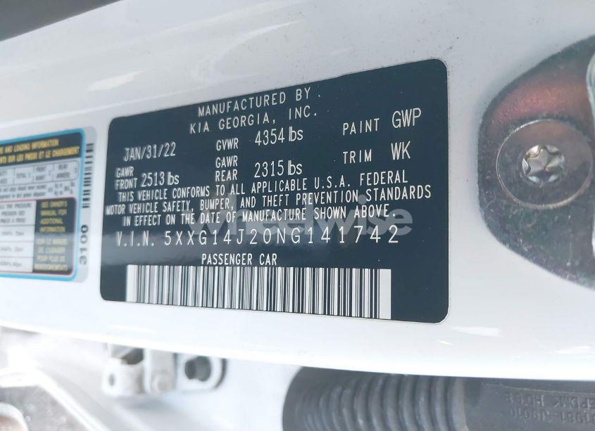 Photo 9 of 2022 Kia K5 LXS (VIN 5XXG14J20NG141742)