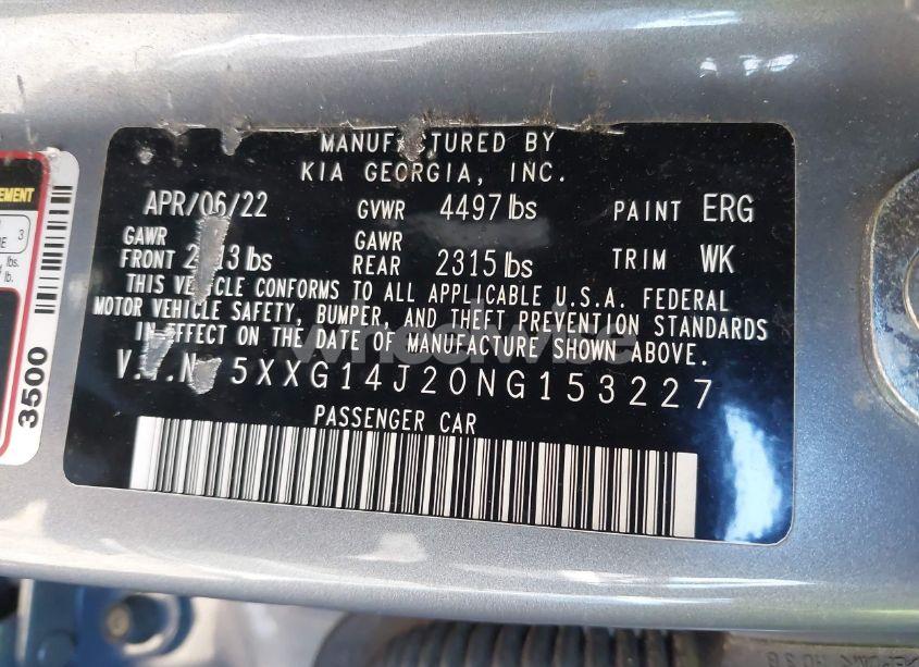 Photo 9 of 2022 Kia K5 LXS (VIN 5XXG14J20NG153227)