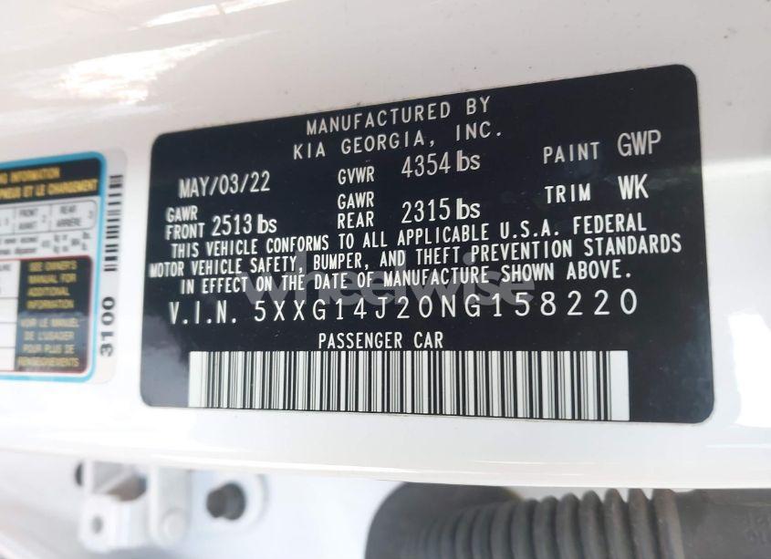 Photo 9 of 2022 Kia K5 LXS (VIN 5XXG14J20NG158220)