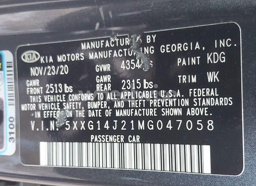 Photo 9 of 2021 Kia K5 LXS (VIN 5XXG14J21MG047058)