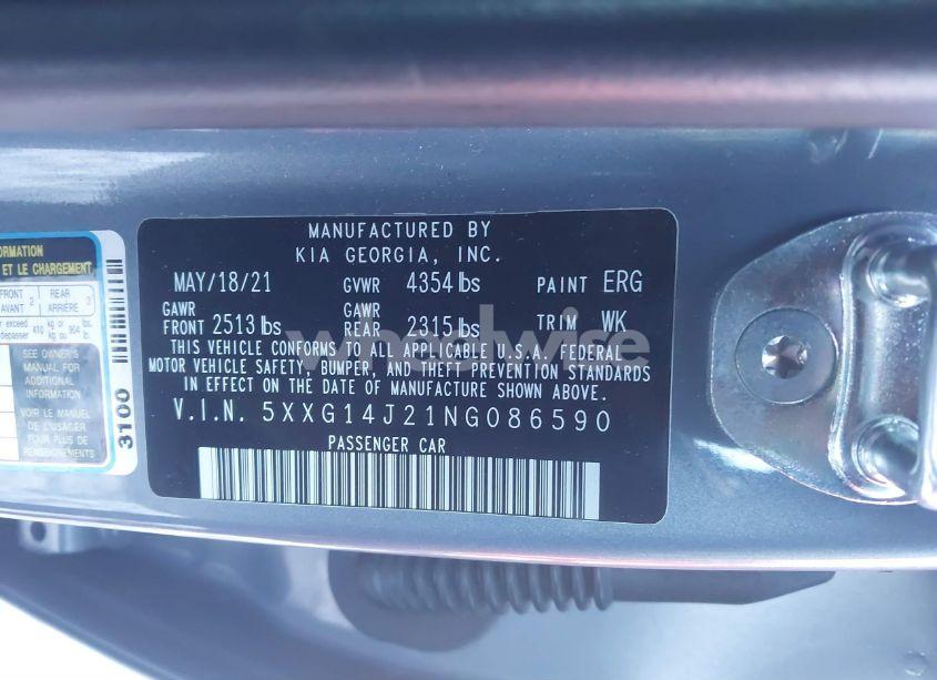 Photo 9 of 2022 Kia K5 LXS (VIN 5XXG14J21NG086590)