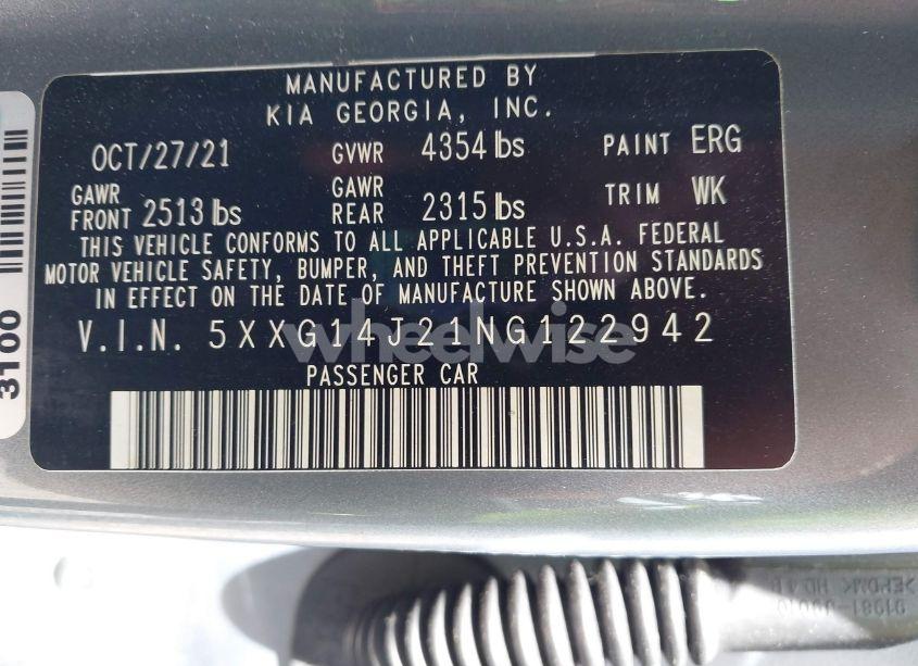 Photo 9 of 2022 Kia K5 LXS (VIN 5XXG14J21NG122942)