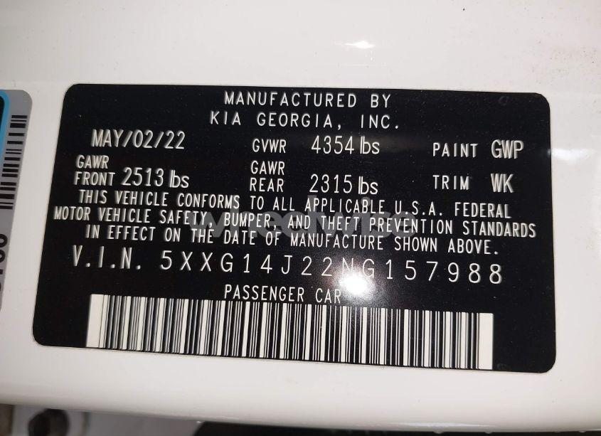 Photo 9 of 2022 Kia K5 LXS (VIN 5XXG14J22NG157988)