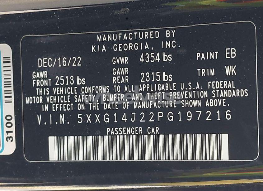 Photo 9 of 2023 Kia K5 LXS (VIN 5XXG14J22PG197216)