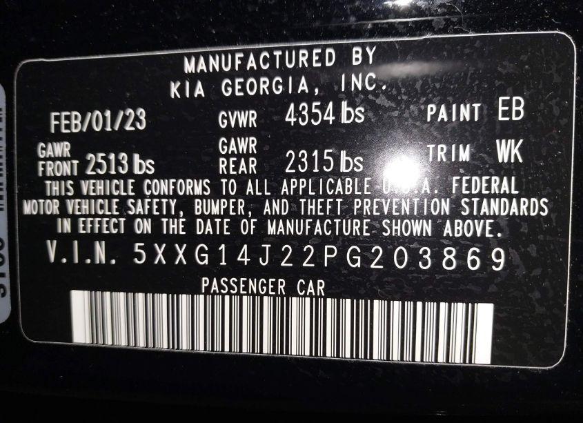 Photo 9 of 2023 Kia K5 LXS (VIN 5XXG14J22PG203869)