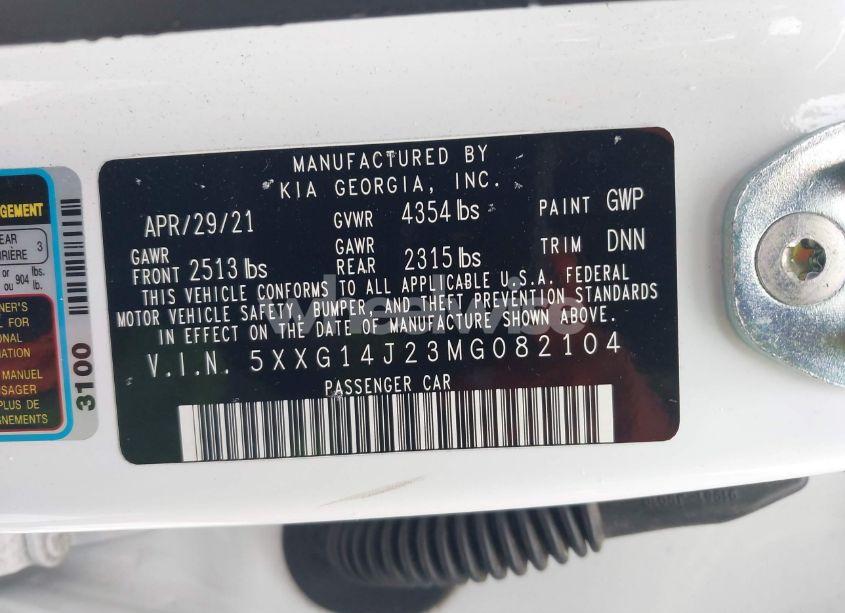 Photo 9 of 2021 Kia K5 LXS (VIN 5XXG14J23MG082104)