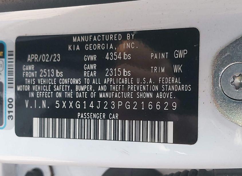 Photo 9 of 2023 Kia K5 LXS (VIN 5XXG14J23PG216629)