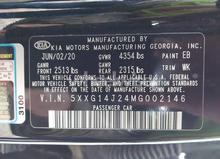 Photo 9 of 2021 Kia K5 LXS (VIN 5XXG14J24MG002146)