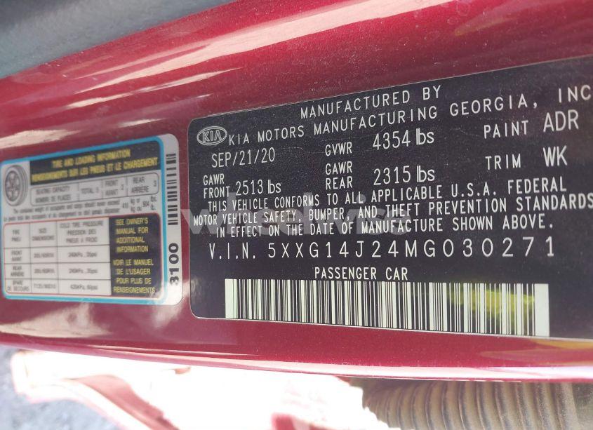 Photo 9 of 2021 Kia K5 LXS (VIN 5XXG14J24MG030271)