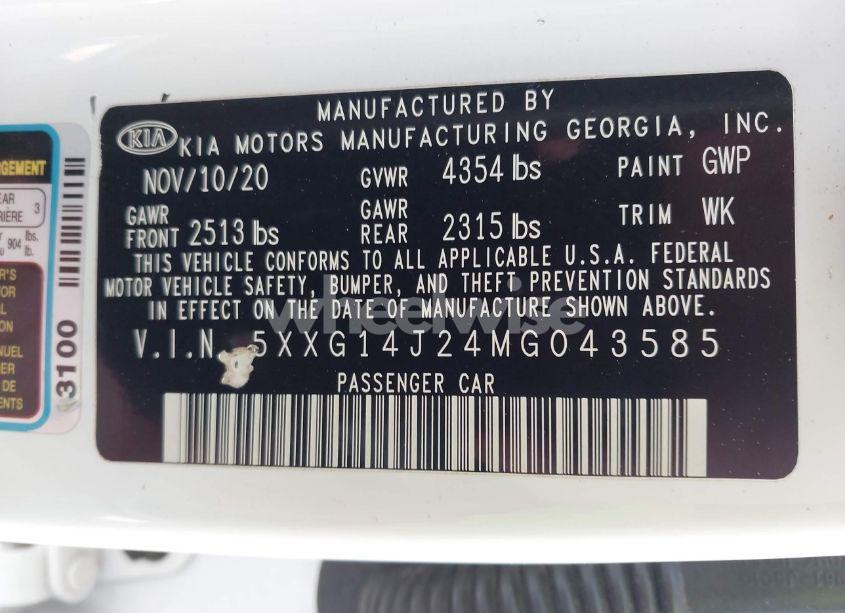 Photo 9 of 2021 Kia K5 LXS (VIN 5XXG14J24MG043585)