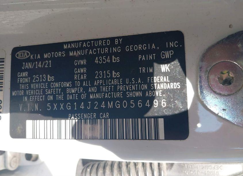 Photo 9 of 2021 Kia K5 LXS (VIN 5XXG14J24MG056496)