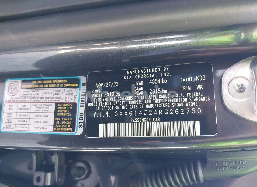 Photo 9 of 2024 Kia K5 LXS (VIN 5XXG14J24RG262750)