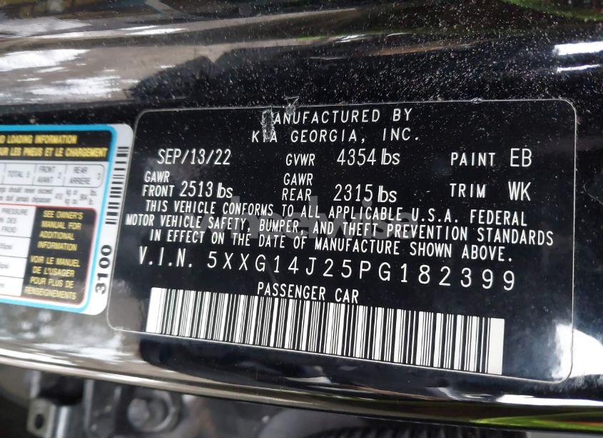 Photo 9 of 2023 Kia K5 LXS (VIN 5XXG14J25PG182399)