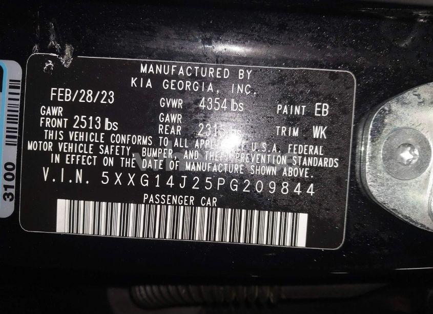 Photo 9 of 2023 Kia K5 LXS (VIN 5XXG14J25PG209844)