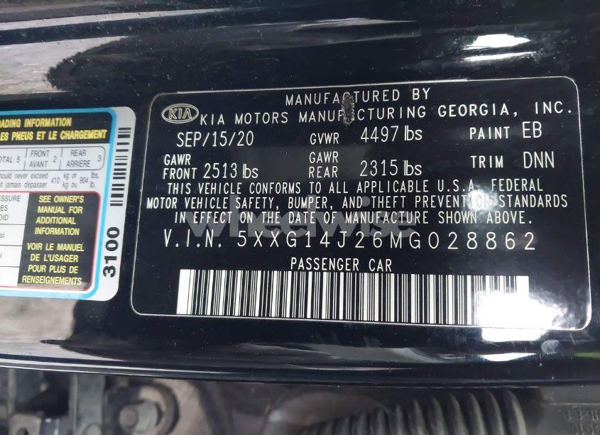 Photo 9 of 2021 Kia K5 LXS (VIN 5XXG14J26MG028862)