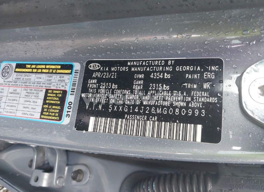 Photo 9 of 2021 Kia K5 LXS (VIN 5XXG14J26MG080993)