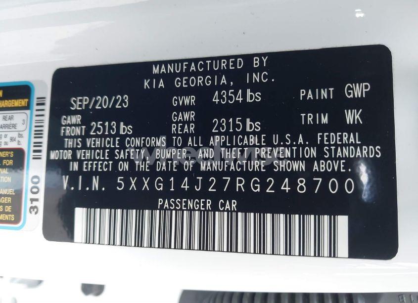 Photo 9 of 2024 Kia K5 LXS (VIN 5XXG14J27RG248700)