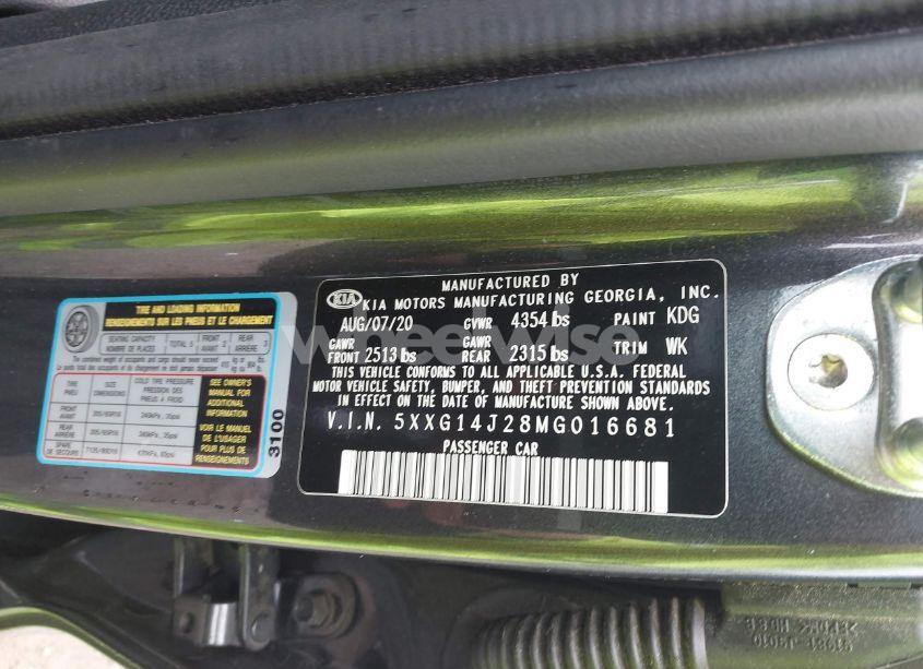 Photo 9 of 2021 Kia K5 LXS (VIN 5XXG14J28MG016681)