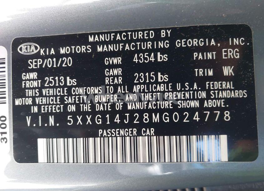 Photo 9 of 2021 Kia K5 LXS (VIN 5XXG14J28MG024778)